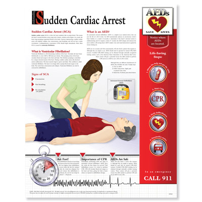 W59501: Sudden Cardiac Arrest Chart - Laminated